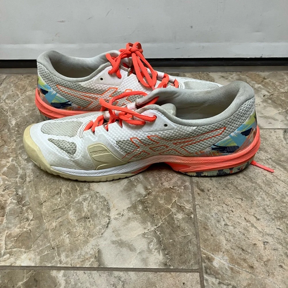 Asics Court Speed FF White Sunrise Tennis Shoes Size 7.5 Training Sneakers - Picture 5 of 8